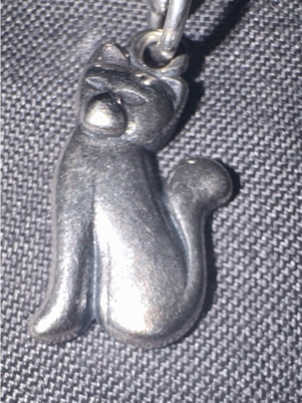 James Avery Silver Cat Charm Bracelet Pendant